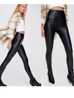 Wilfred Free Black High-Rise Daria Faux Leather Leggings- Tall